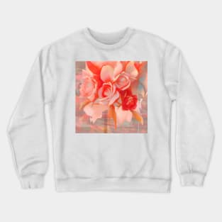 Cascading Coral Roses Crewneck Sweatshirt